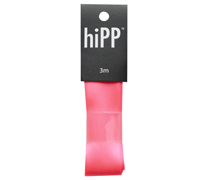 ribbon 3m solid satin (6pcs) - lip gloss pink