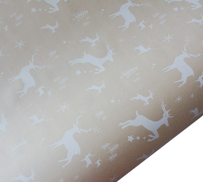 5m reindeer forest kraft wrap  - white pack
