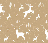 5m reindeer forest kraft wrap  - white pack
