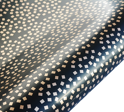 5m square confetti wrap - black-gold pack