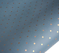 5m mini dots on kraft wrap - denim-gold pack