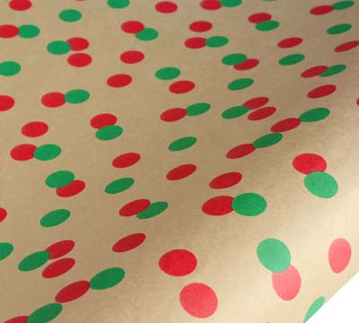 5m confetti on kraft wrap - red-green pack