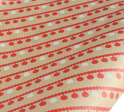 5m pom pom on kraft wrap - red-white pack