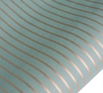 5m thin stripe on kraft wrap - sage-gold pack