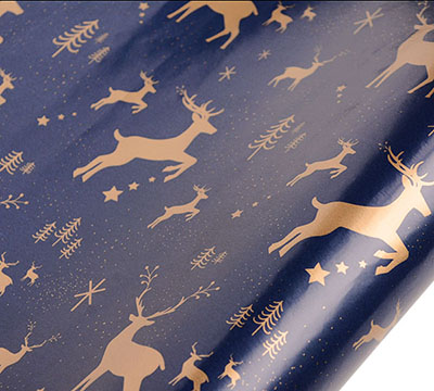 5m reindeer forest wrap - navy-gold pack