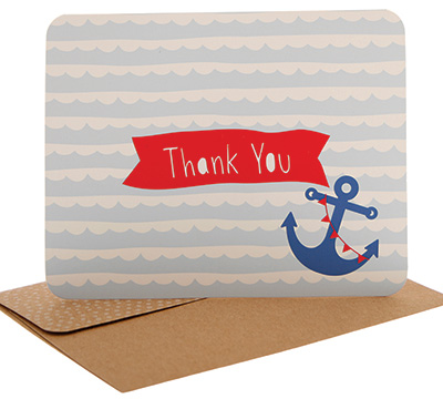 thank you cards anchors away (4pkts)