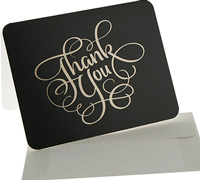 thank you cards (4pkts) - black-gold