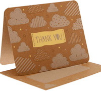 thank you cards cloud9 (4pkts) - kraft