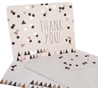 thank you cards confetti (4pkts) - black-gold