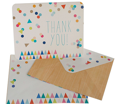 thank you cards confetti (4pkts) - multi