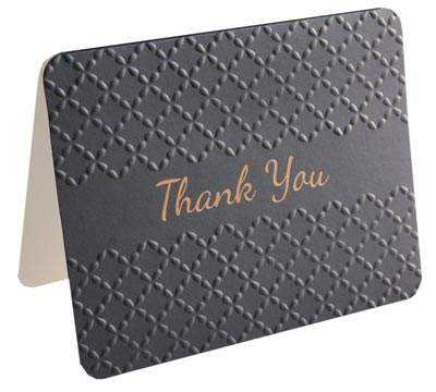 thank you cards embossed (4pkts) - black