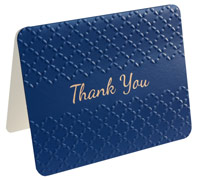 thank you cards embossed (4pkts) - navy