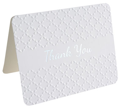 thank you cards embossed (4pkts) - white