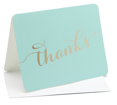 thank you cards (4pkts) - mint-gold