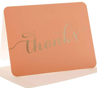 thank you cards (4pkts) - peach-gold